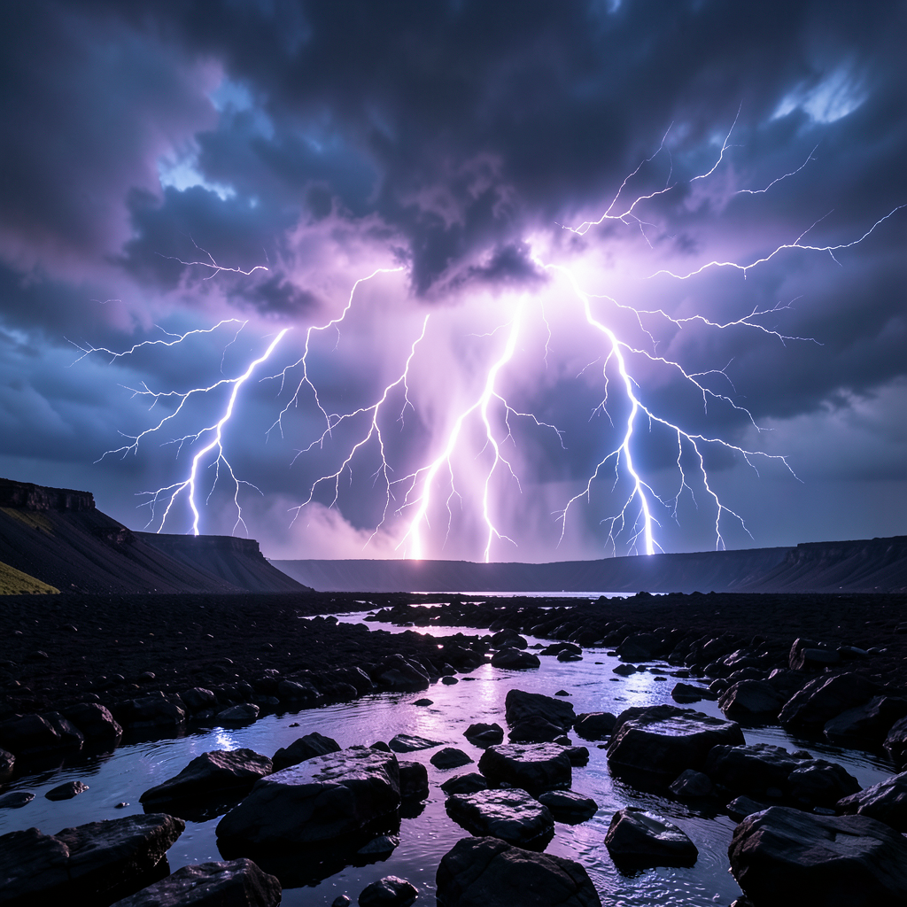 Volcanic Lightning Strike